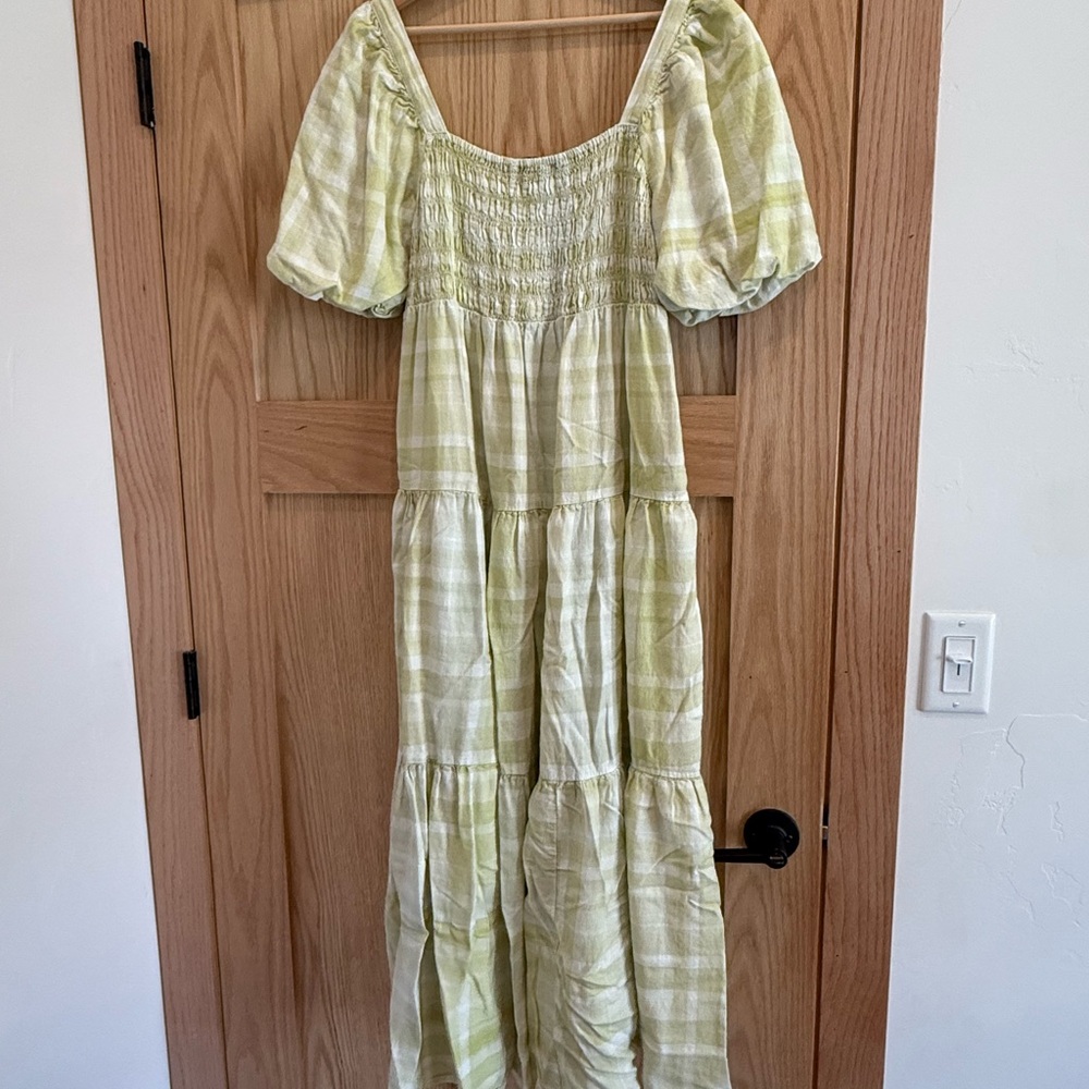 The Lullaby Club Light Green Plaid Maxi Dress - Picture 6 of 6